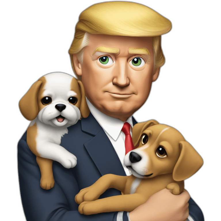 trump hold a dog emoji