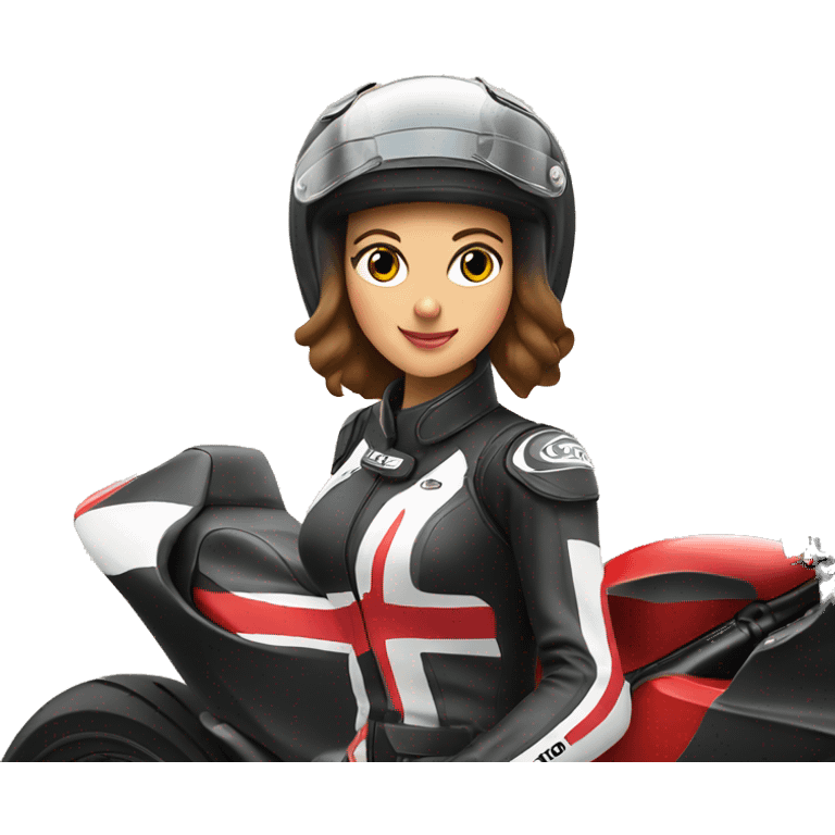 Pretty lady watching the Isle of Man motorcycle race emoji