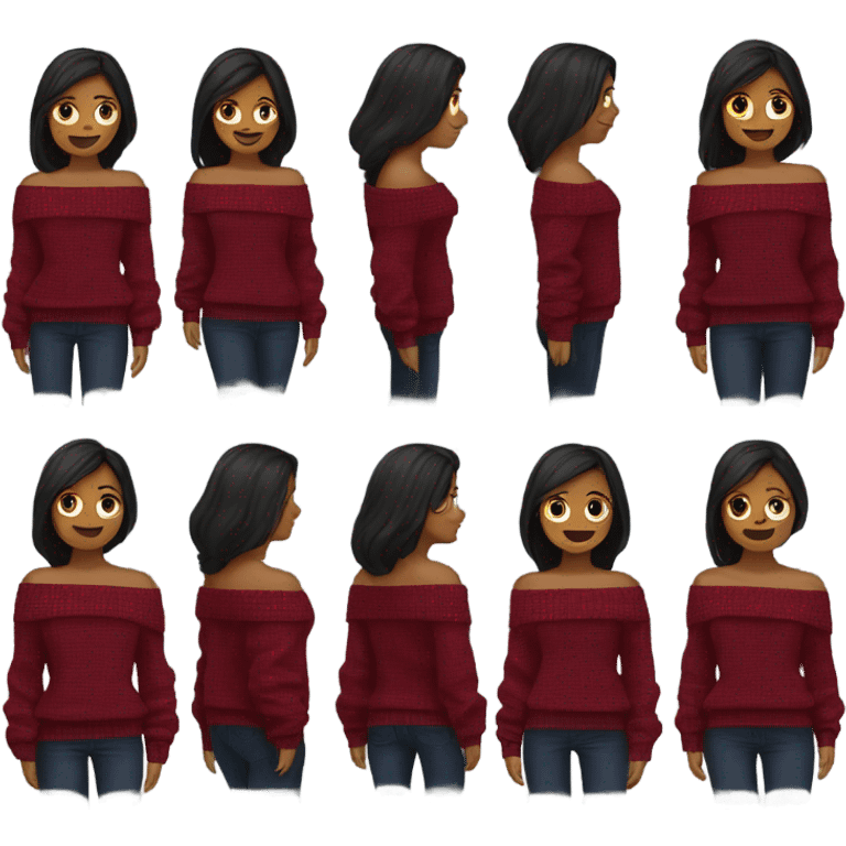 Dark Red off-shoulder sweater emoji