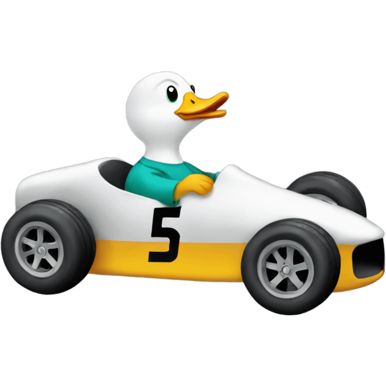 duck in racing car emoji