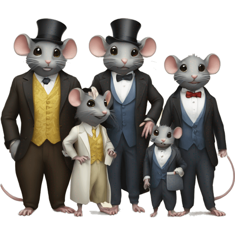 wealthy rat with his family emoji