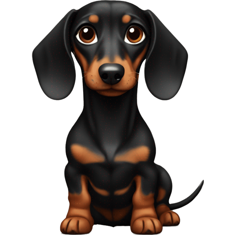 Dachshund black and brown  emoji