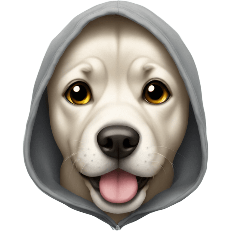 Dog wearing hoodie emoji