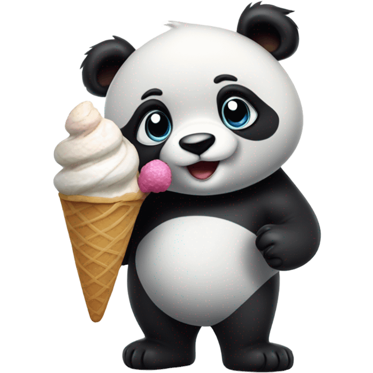 Panda eating ice cream emoji