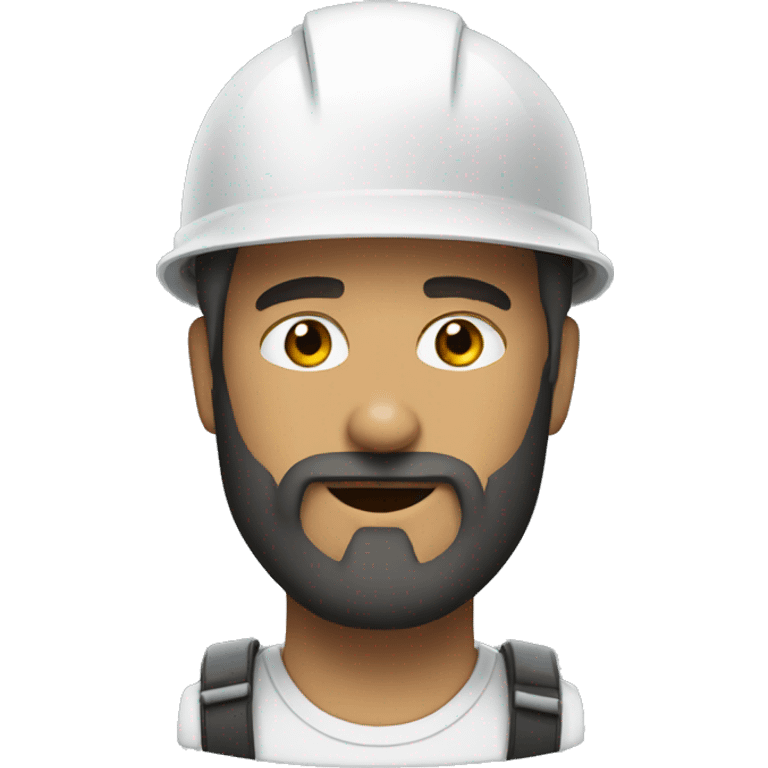 Beard engineer with white helmet emoji