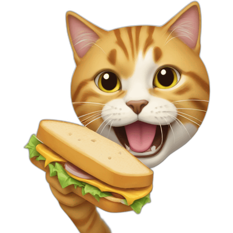 cat eating sandwich emoji