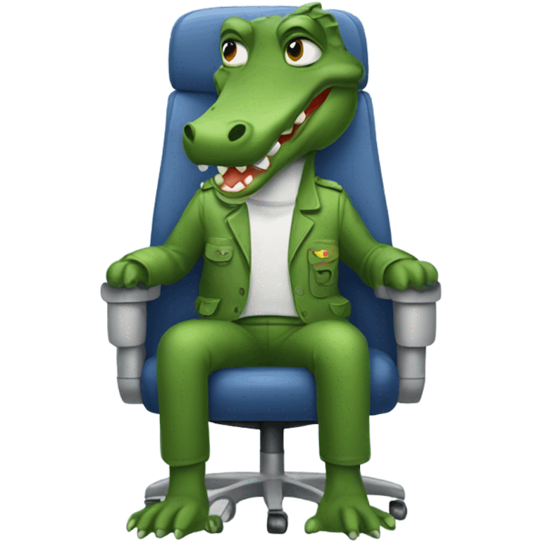 Alligator on the plane emoji