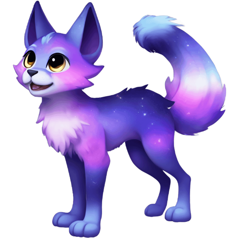 gradient-Sparkle-nebula-fursona anthropomorphic furry Fakémon full body emoji