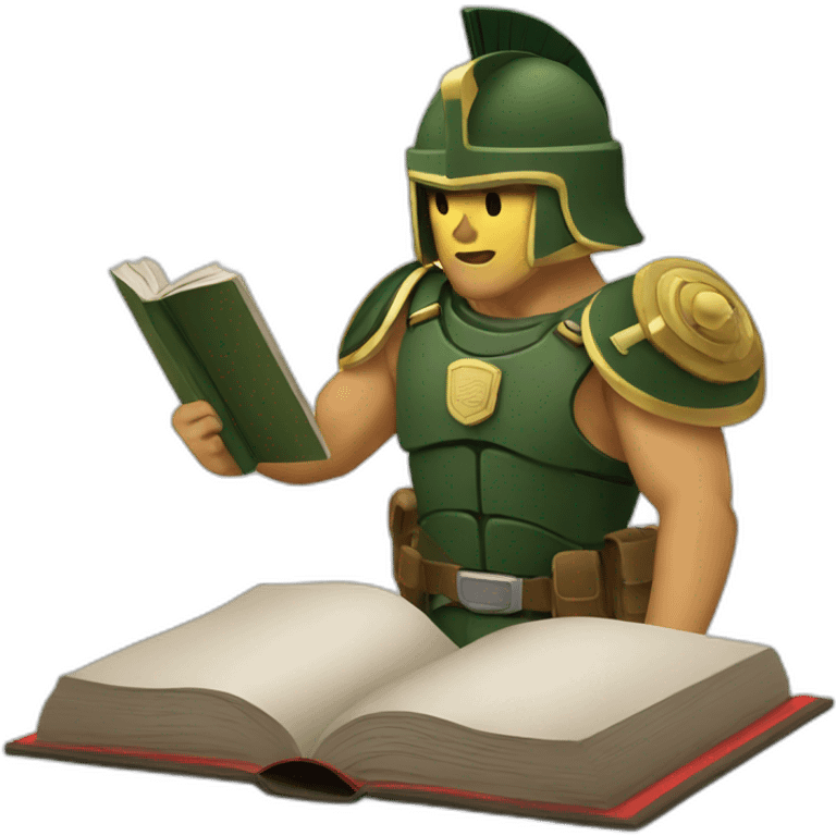 spartan soldier reading book emoji