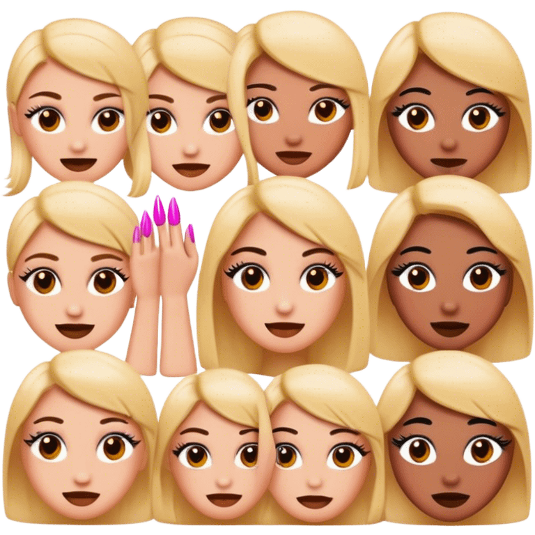 Emojis with eyelashes and nails emoji