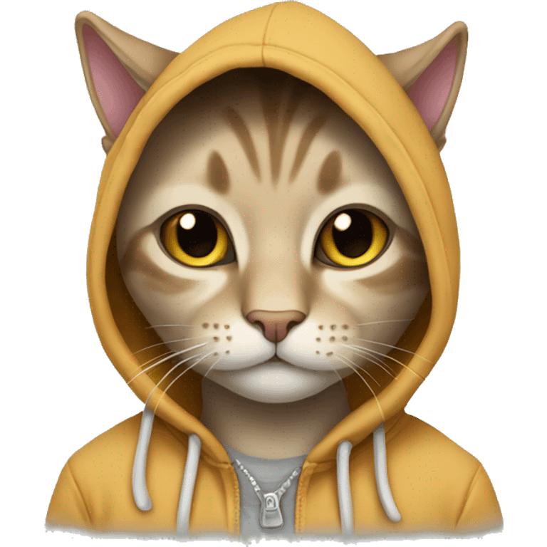 Cat wearing a hoodie  emoji