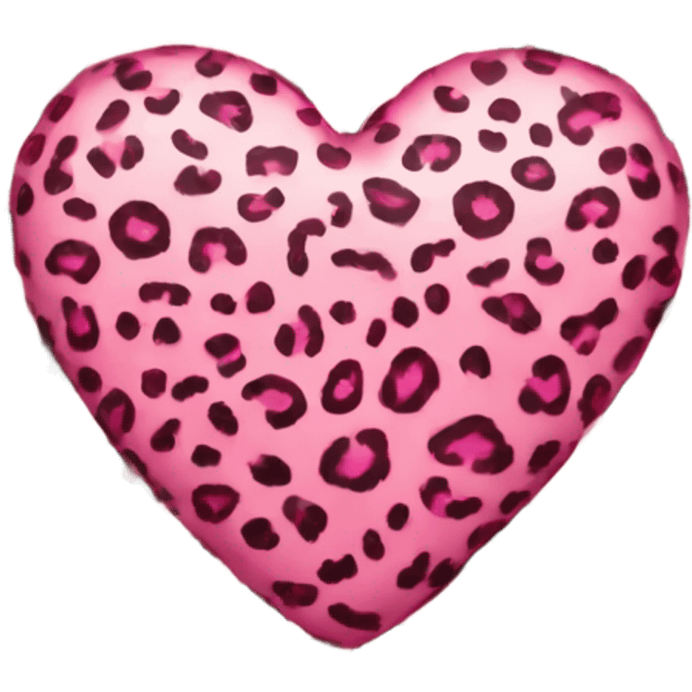 Pink leopard print heart emoji