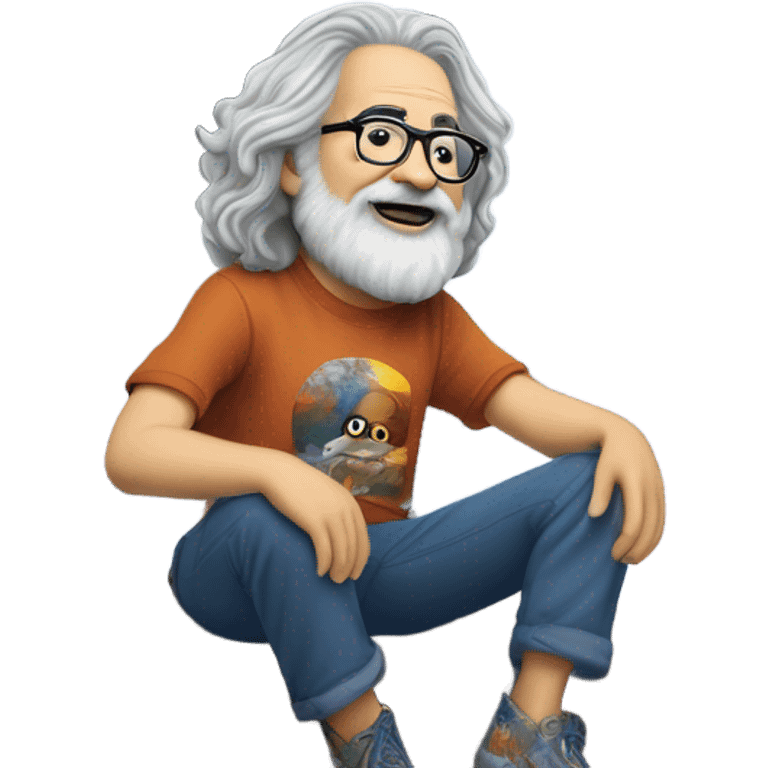 Jerry Garcia on a waterfall  emoji