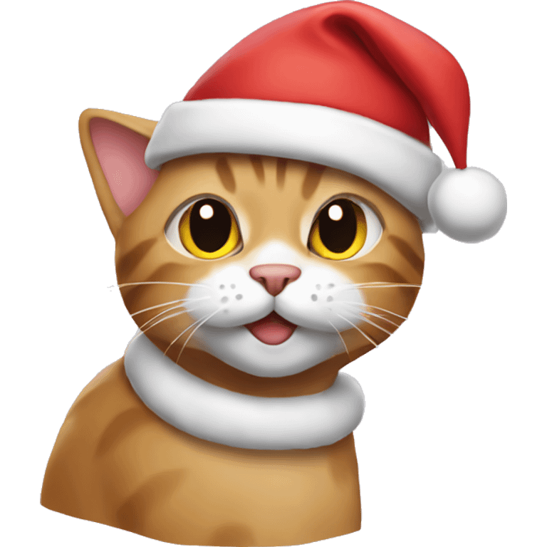 Cat wearing a Santa hat emoji