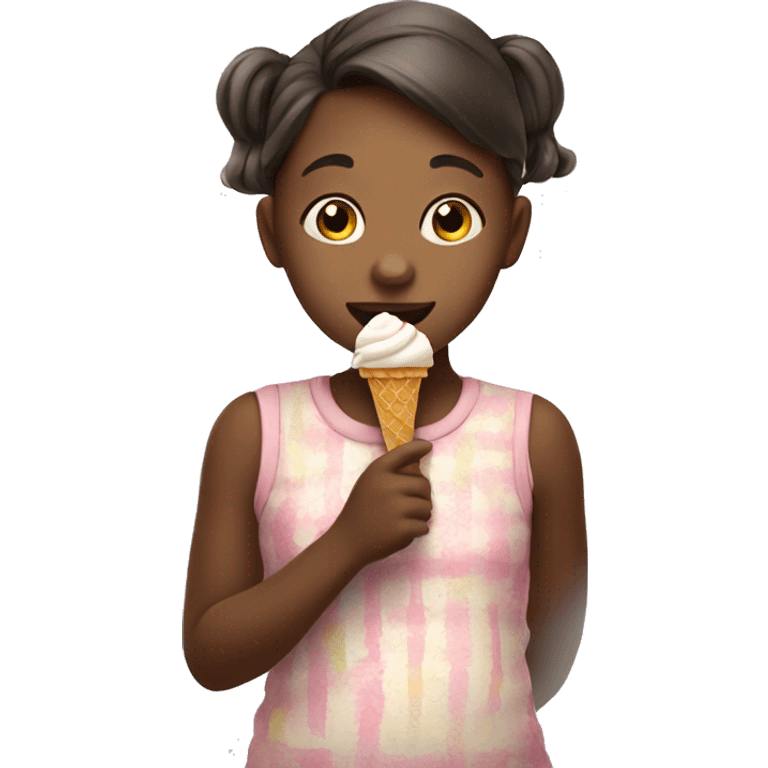 Little girl eating ice cream emoji