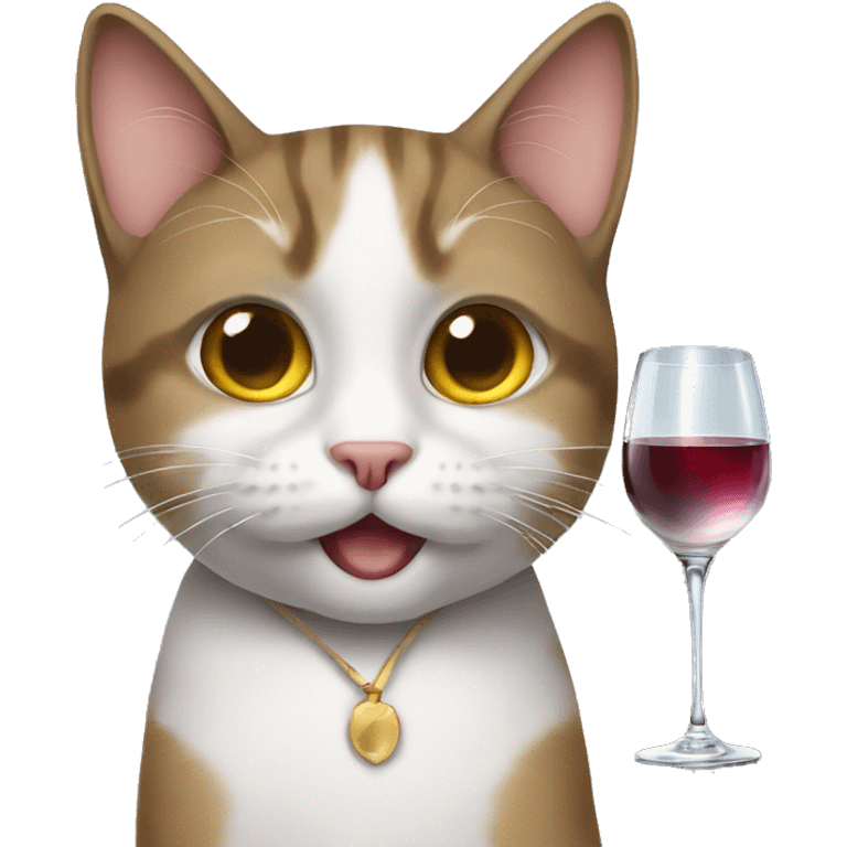 Cat with one wine glas  emoji