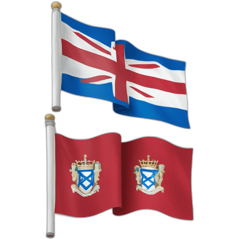 flag of israel and flag of England, waving together emoji