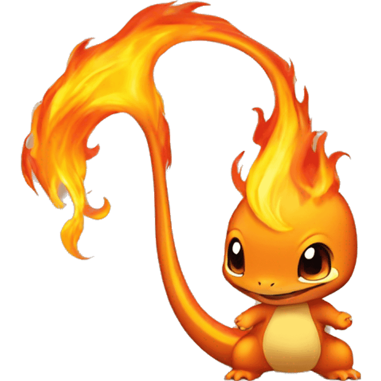 Charmander with a flame on its tail-tip emoji