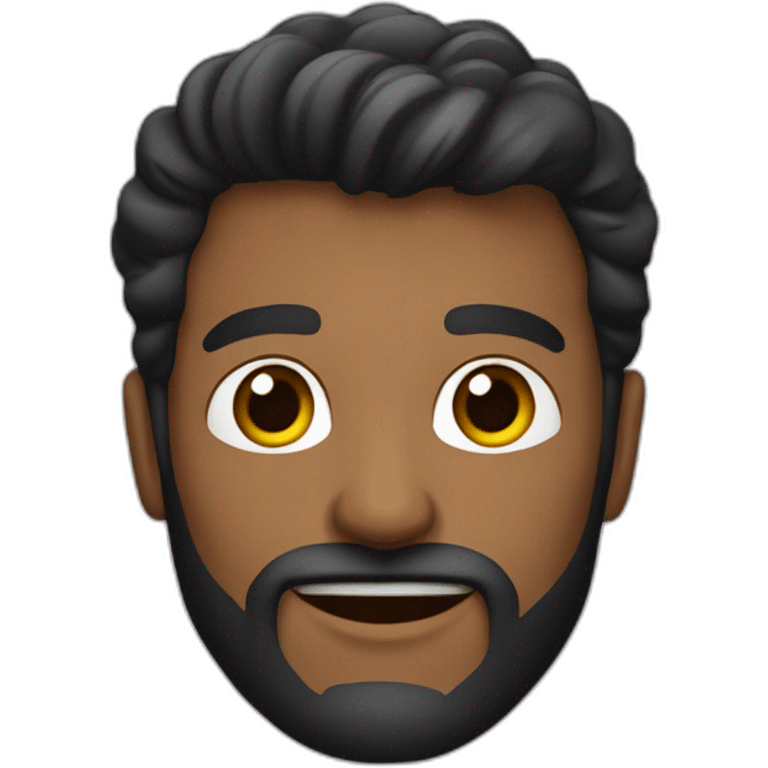 hombre de 40 años con barba negra corta cara de enamorado emoji