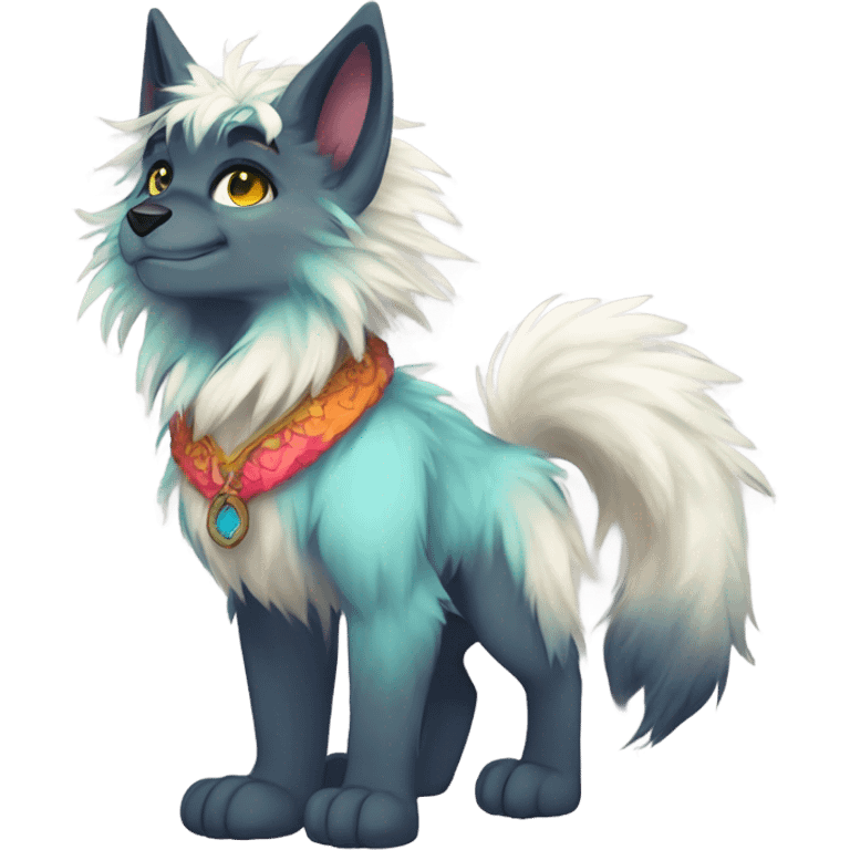 Colorful Fionbri Furry by Falvie-Griffsnuff-Kamirah-LiLaiRa, full body emoji