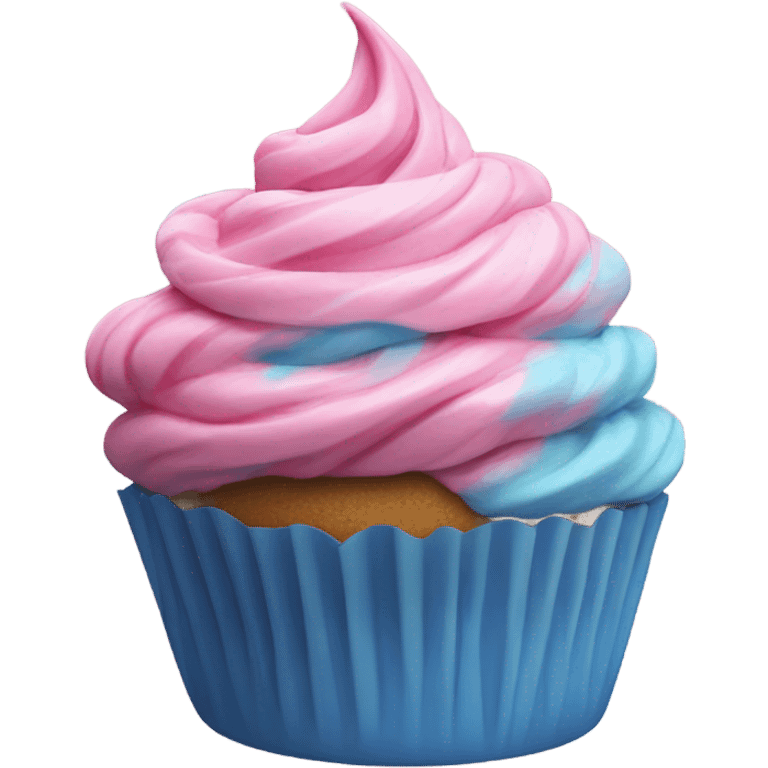 cupcake with pink-blue frosting  emoji