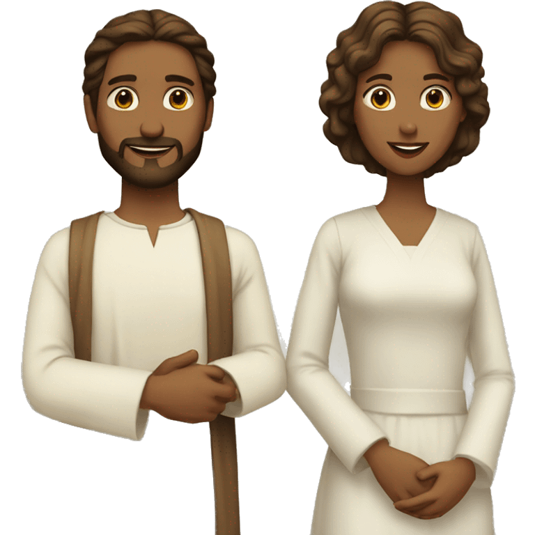 mand and woman couple jesus emoji