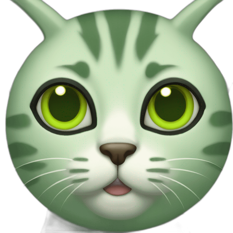 A strange green cat  emoji