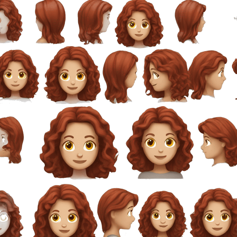 white woman dark red hair  emoji