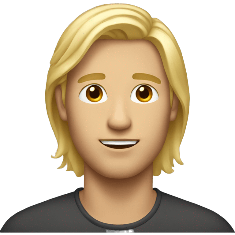 blond guy, hair neck lenght emoji