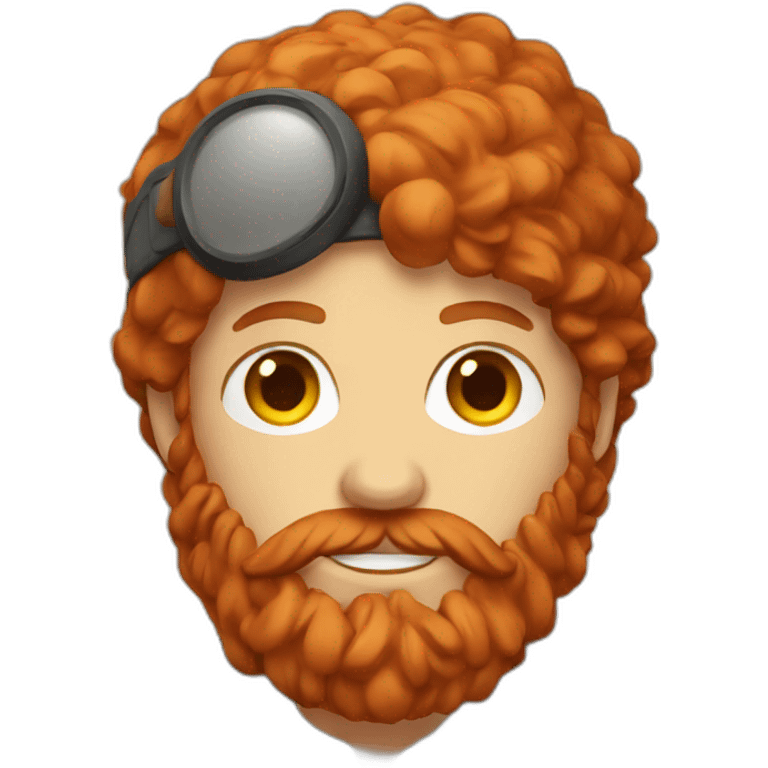 Red headed hiker with long beard emoji