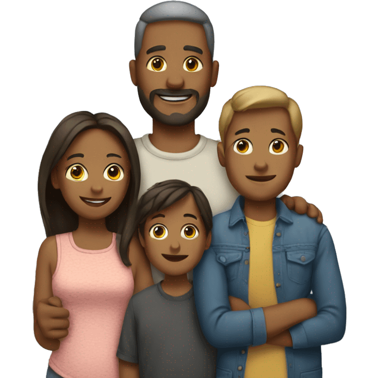 Family with two sons and one daughter  emoji