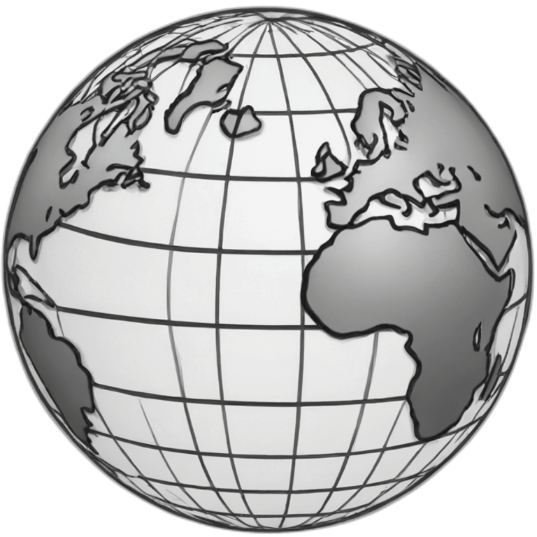 black and white globe world emoji