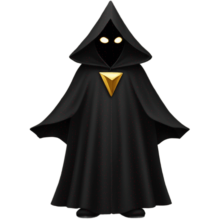 illuminati shadow figure standing in black cloak with gold trianle on chest emoji