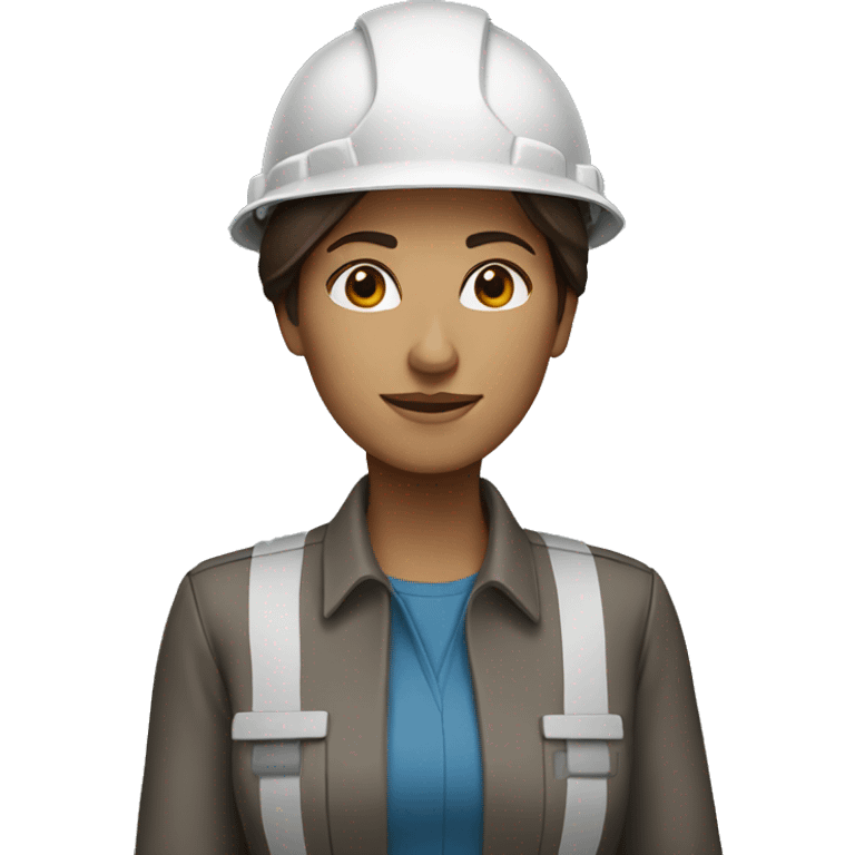 Brown hair woman engineer  emoji