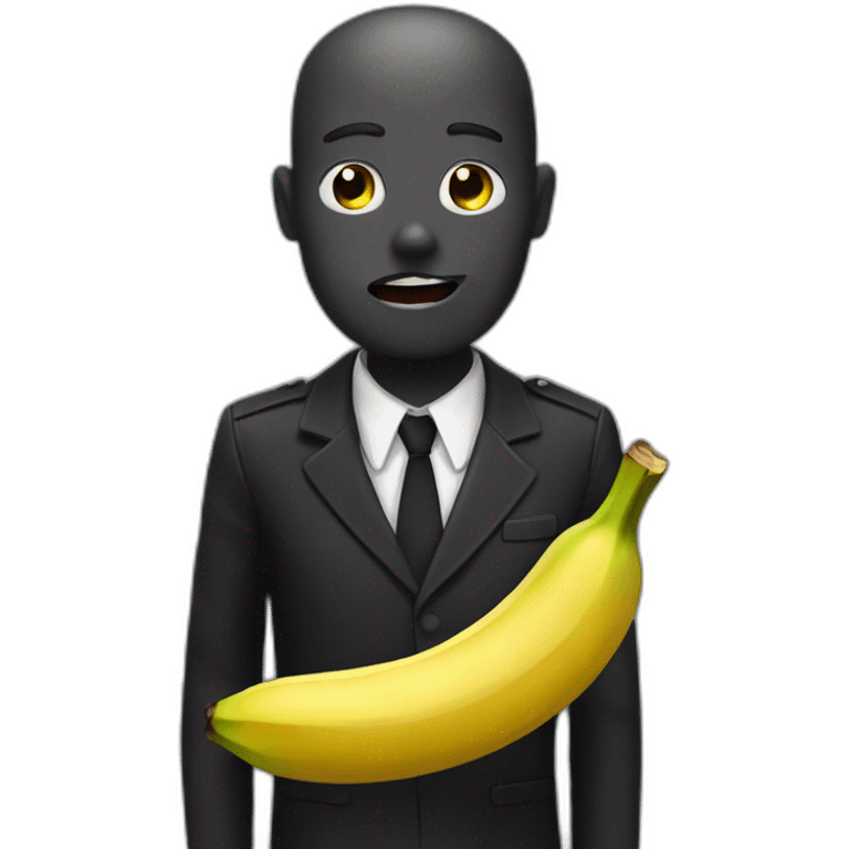 Noir qui mange une Banane emoji