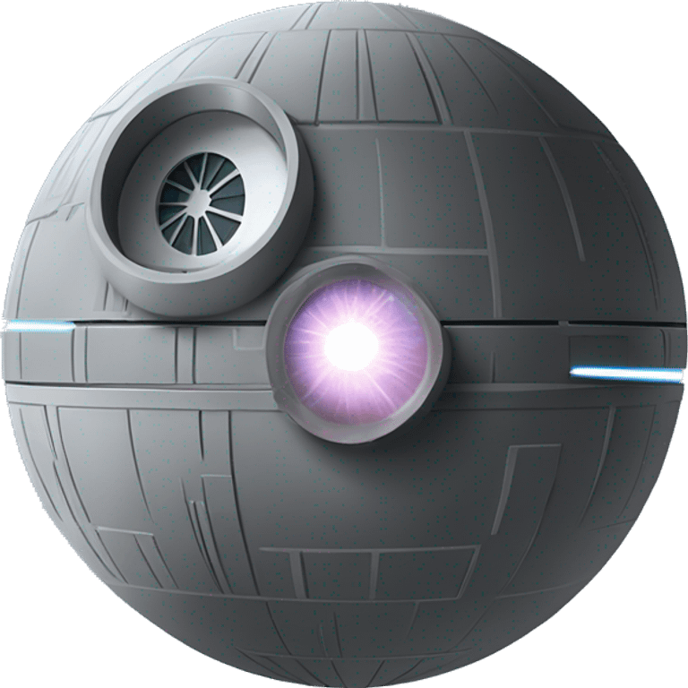 death star firing laser out of the center firing hole emoji