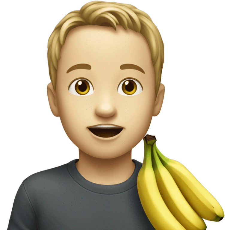 Un enfant qui mange une banane  emoji