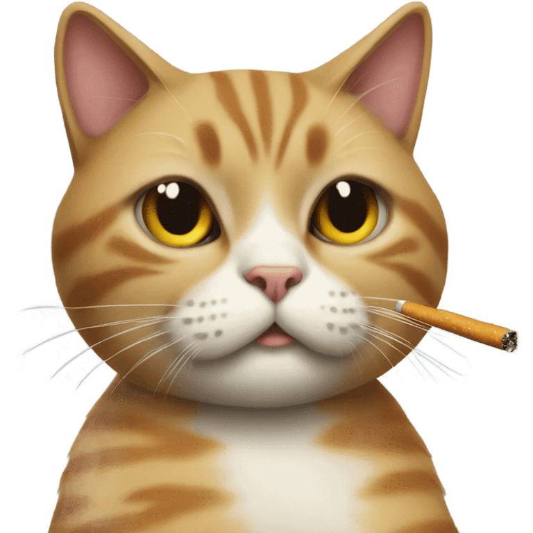 Cat holding a cigarette  emoji