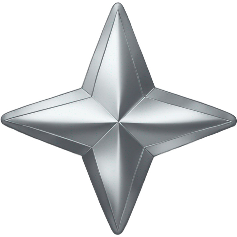 Silver chrome four-point star emoji