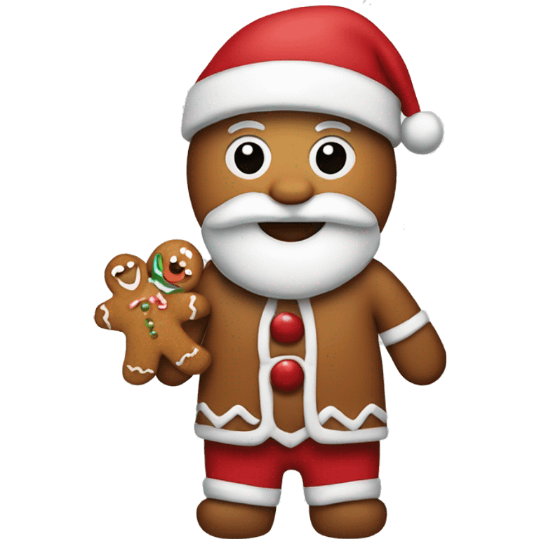 Santa with a gingerbread man  emoji