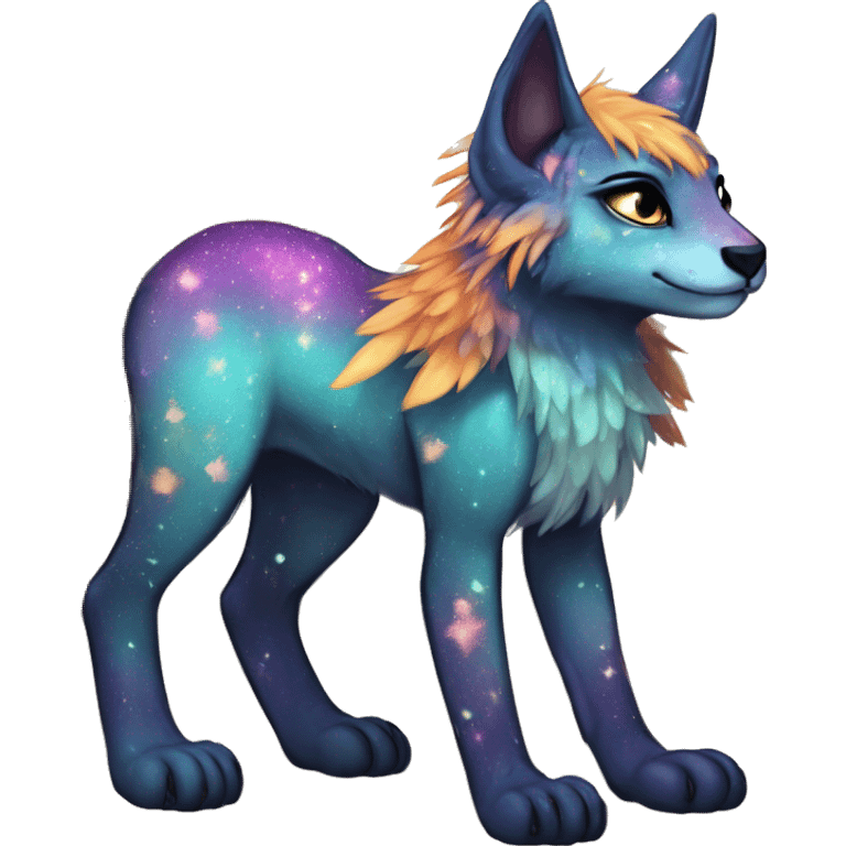 Cool cute Kawaii edgy fantasy animal sparkle fursona Fionbri creature by griffsnuff & LiLaiRa & Falvie full body emoji