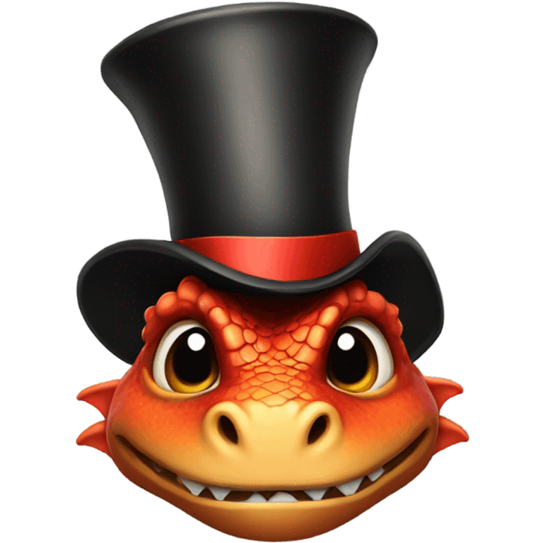 A dragon wearing a top hat emoji