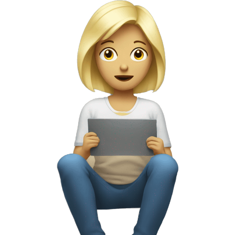 blond watching tv emoji