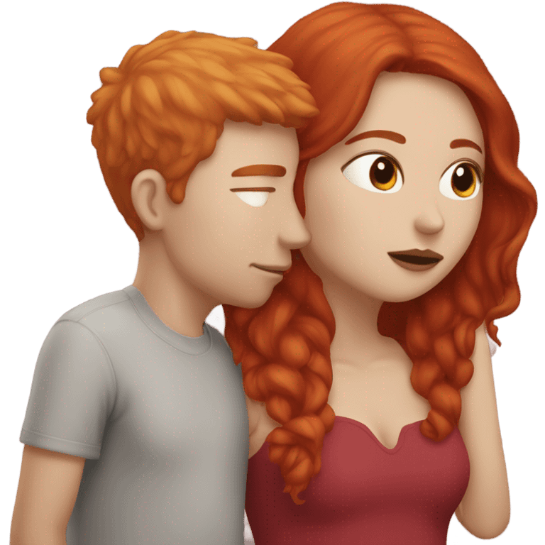 me kissing a red head girl emoji