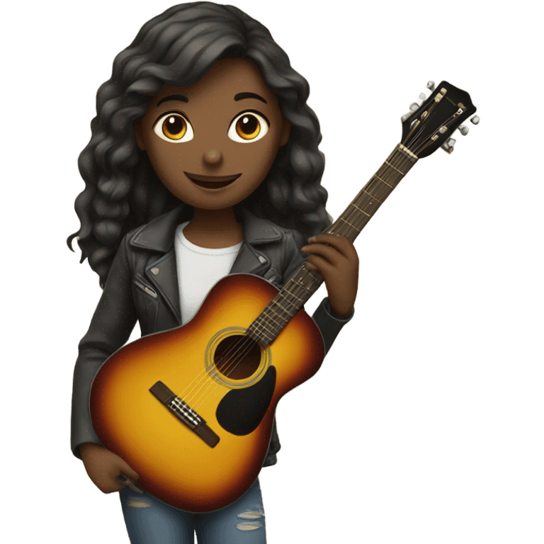 Girl with guitar  emoji