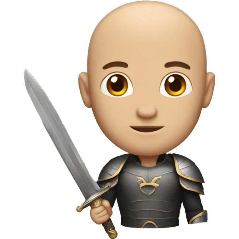 Man with Sword without hair emoji