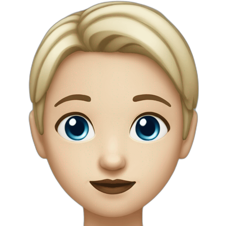 girl - crooked nose - blue eyes - short hair emoji