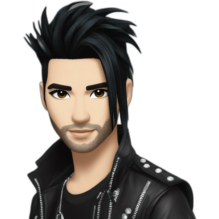 Bill Kaulitz black hair with highlights emoji