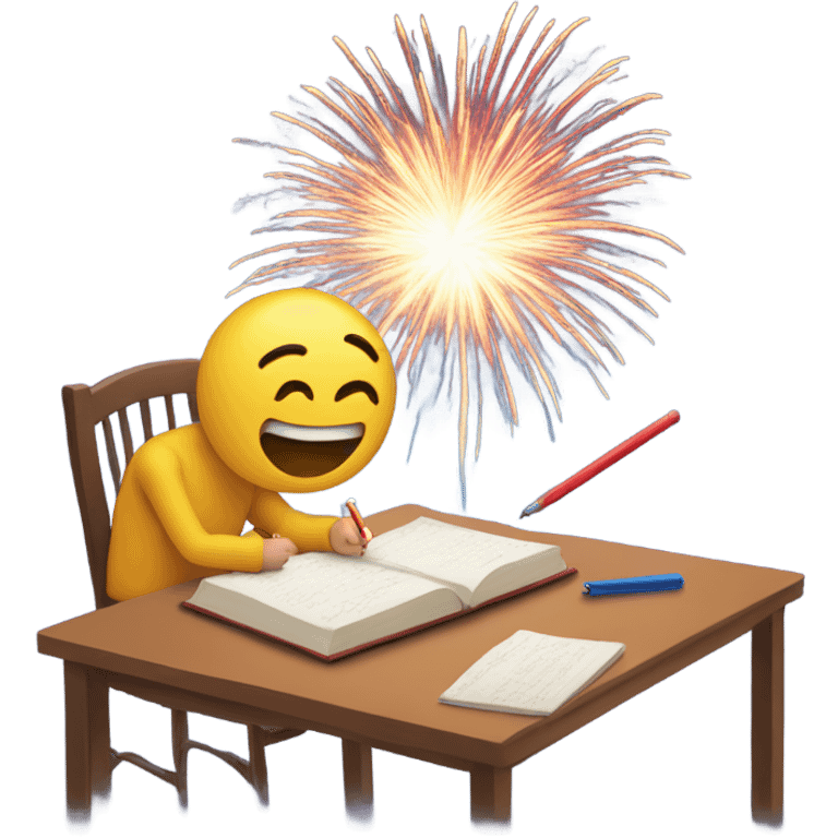 2024 writing with fireworks around it emoji