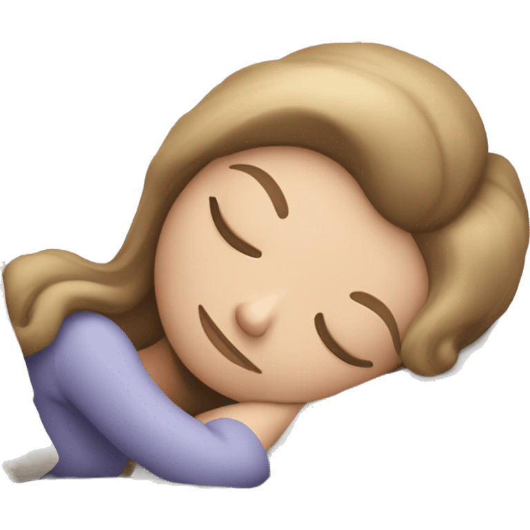 sleeping beauty brunette white girl with a silk pillow emoji